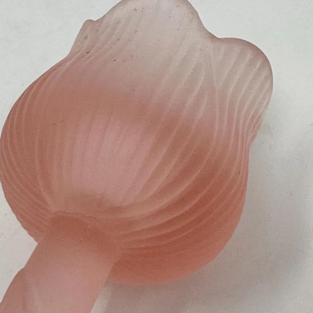 Vintage Pink Frosted Glass Tulip Candle Holders Pair Satin Votive Candlesticks
